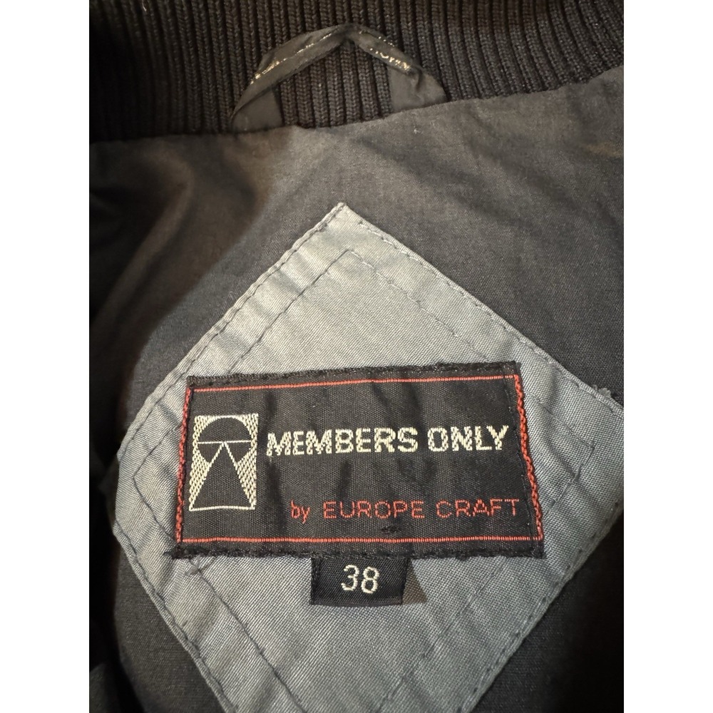 Vintage 80s Members Only Puffer Jacket Unisex Size Medium Down Gray Bomber Ski - Picture 7 of 13